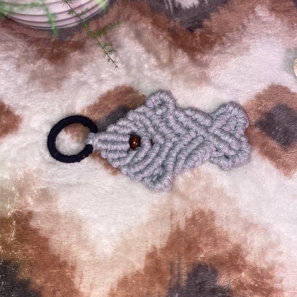 Hand Crafted Macrame Custom Fish Charm Wall Art - Picture 1 of 10